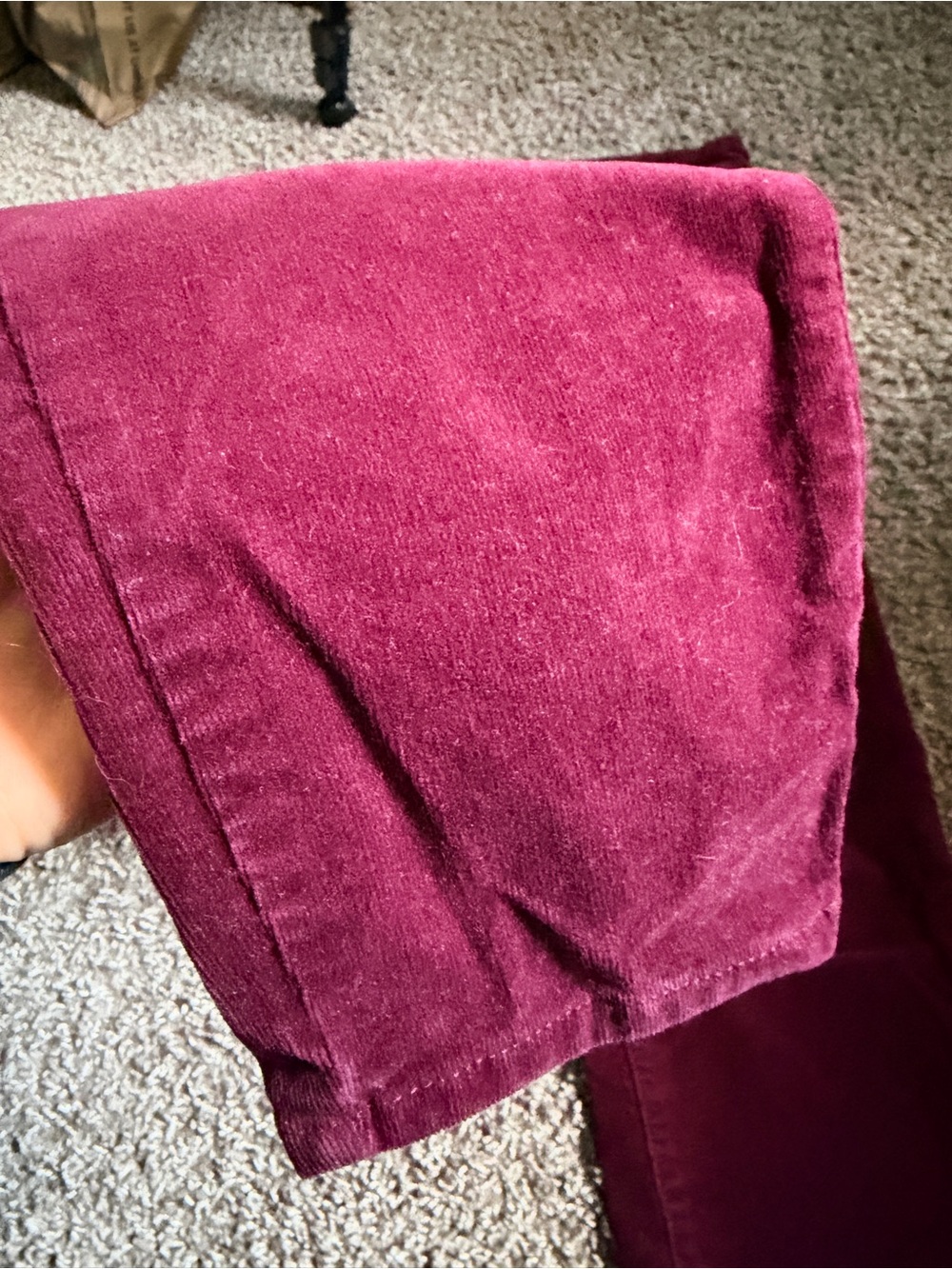 Kut from the Kloth High-Waist Slim Corduroy Pants - Deep Wine size 12 - Picture 3 of 7